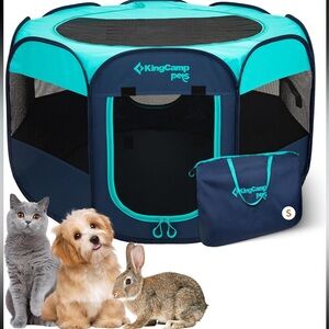 KingCamp Green Pet Pop Up Playpen with Carrying Case